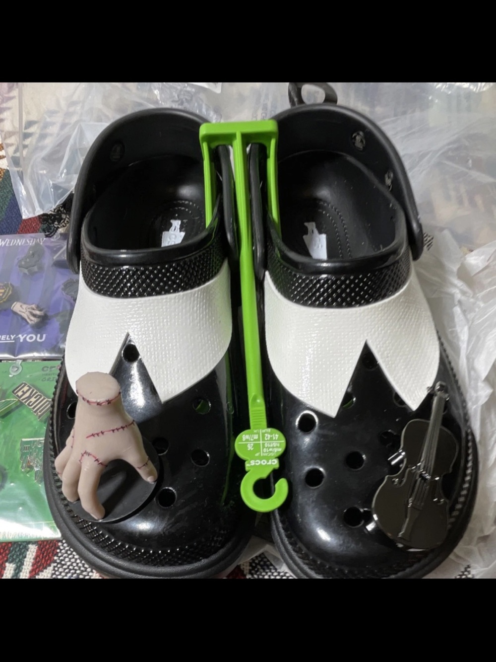 Women Black and White Slip-On Clogs - Comfortable Everyday Shoes Wednesday adams